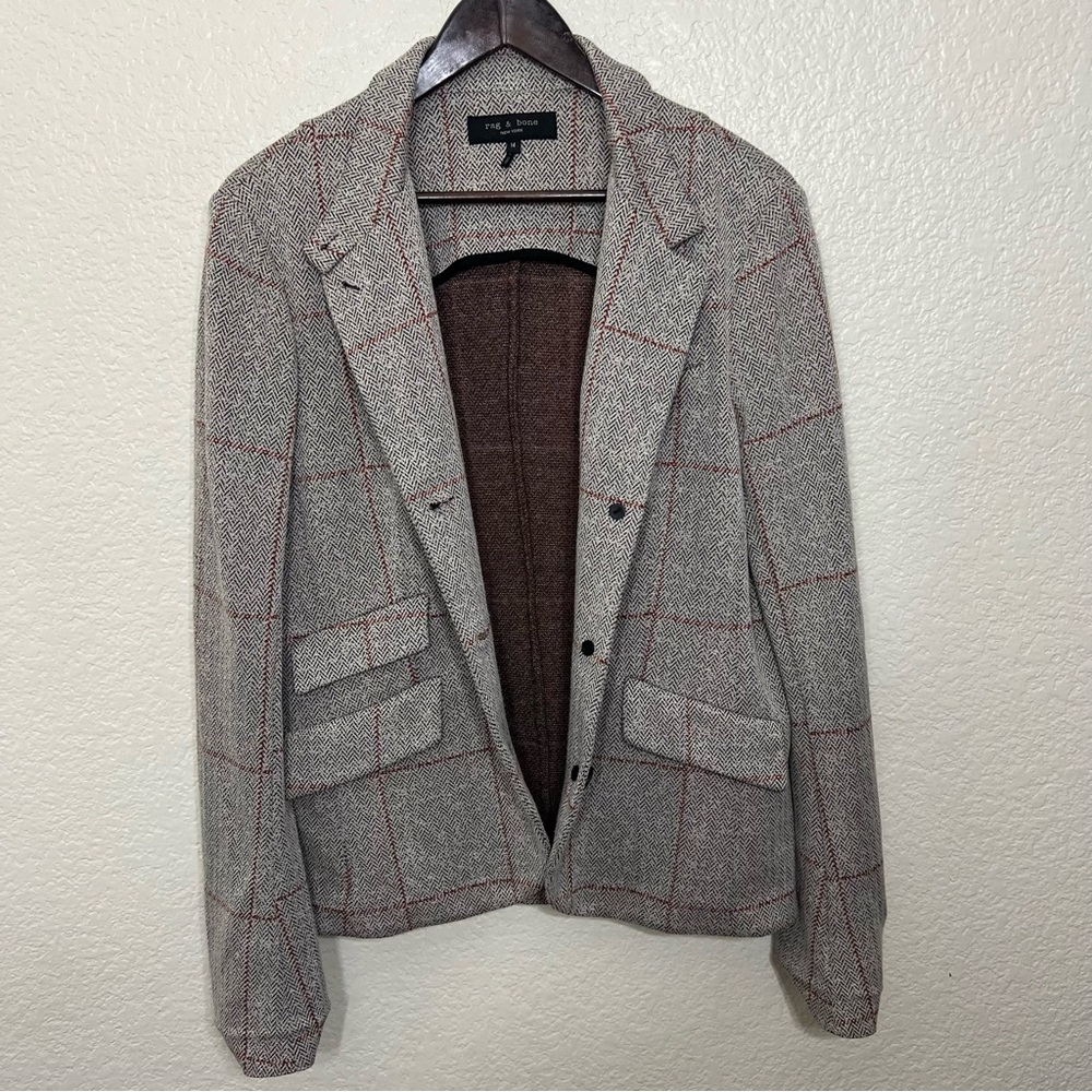 rag & bone Slade Check Print Blazer size 14 - Picture 12 of 13